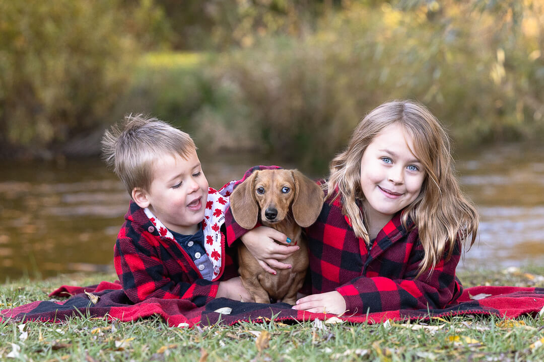 dog and kids photoshoot in Lowville Park