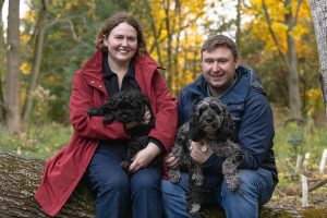 family and dog photoshoot in Arboretum in Guelph