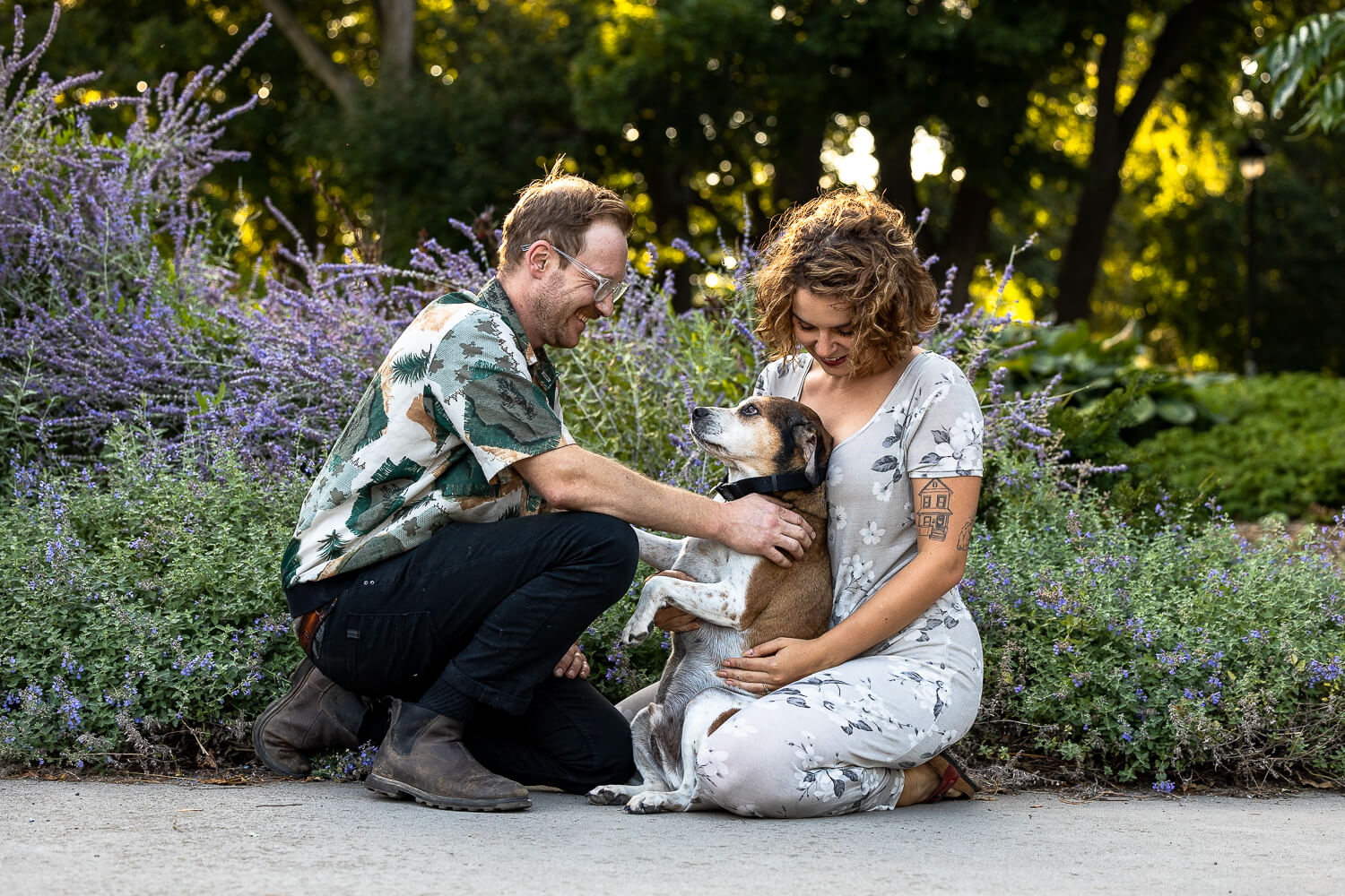 family dog photoshoot dog family photo at Gage Park
