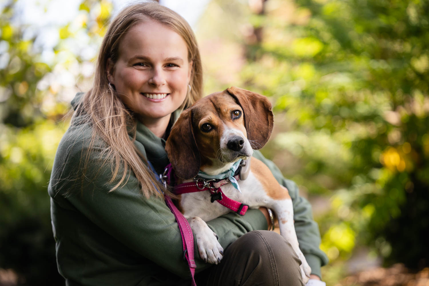 pet portrait with their owner Pet and human portrait taken at West Avenue Cider House.