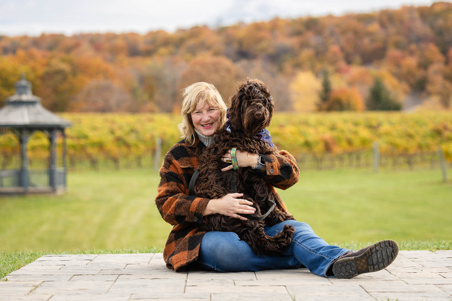 dog friendly winery in Niagara dog photo at a winery in Niagara.