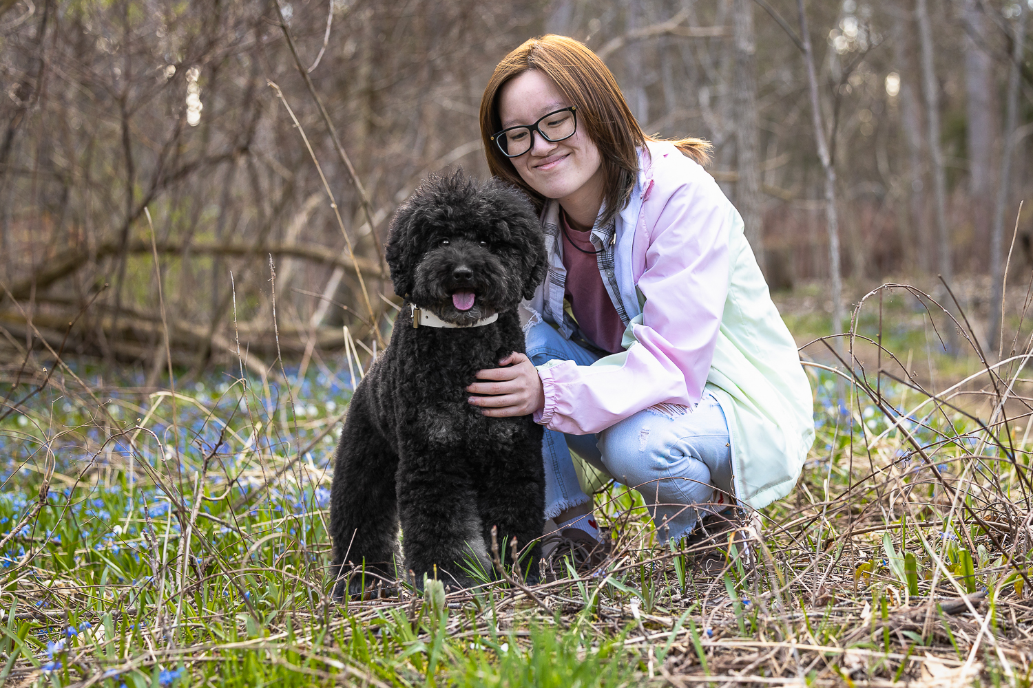 family dog photoshoot dog and owner photoshoot at James Garden.