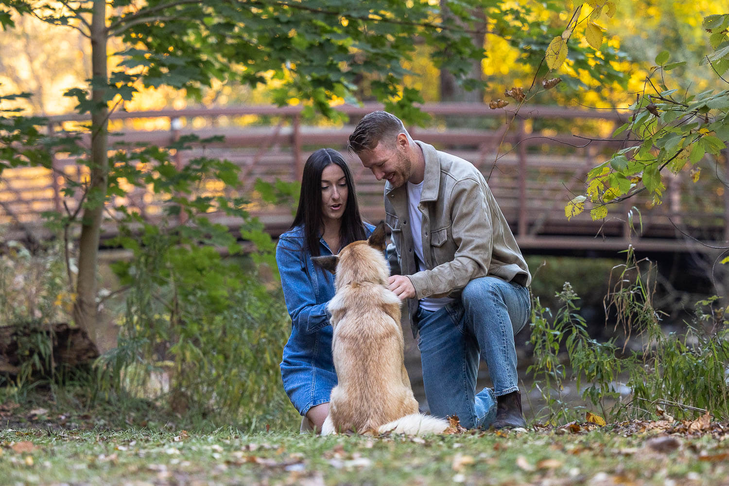 family photos with dogs Fall pet and family photoshoot in Burlington at Lowville park