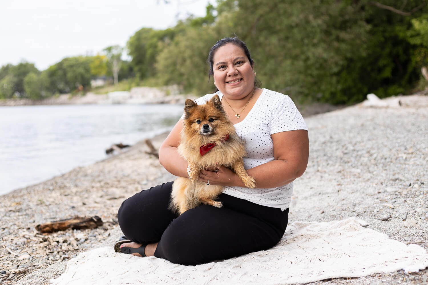 family pet photoshoot family pet photo taken at Brueckner Rhododendron Gardens.