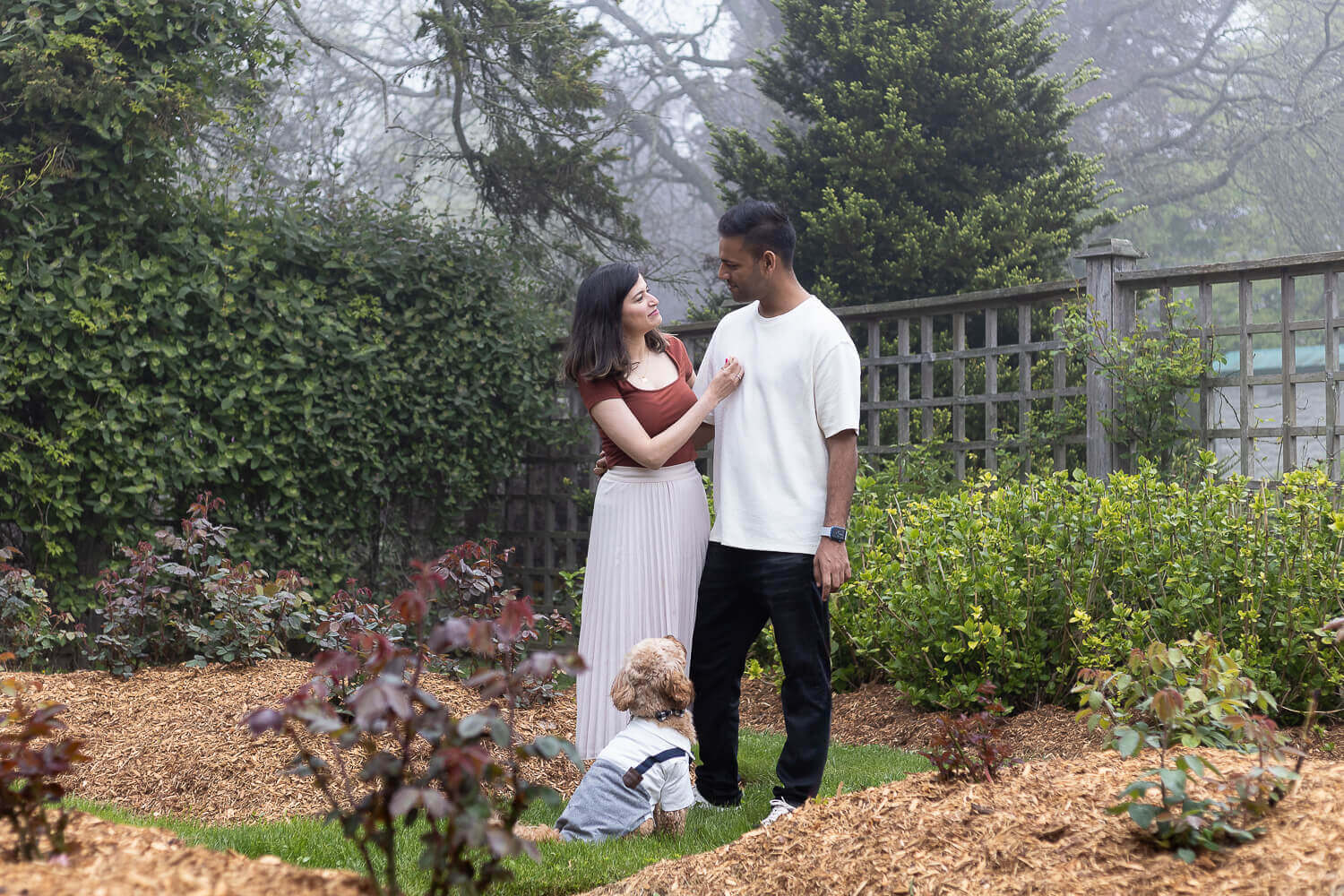 family photos with dogs Family and pet photography at Gairloch Gardens.