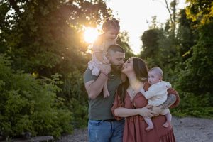 beach family photoshoot at a golden hour