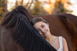fall golden hour equine photography session